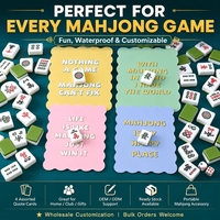 Jeu de cartes Mahjong américain de luxe moderne, prêt à être expédié, 4 pièces, en PVC, étanche, avec cartes de citations pour soirées club