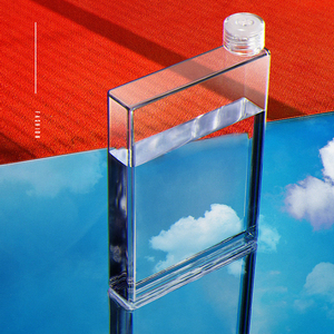 Thiết kế mới bằng sáng chế vuông nhựa thể thao chai nước 750ml nhựa phẳng chai nước - Product Image 5