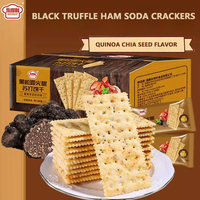 Biscuits au jambon à la truffe noire Soda Biscuits Quinoa Chia Seed saveur croustillante et fine Crackers Snacks satisfaisants pour le bureau 300g Boîte complète Individuel