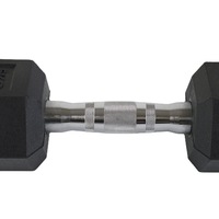 Reapbarbell Paire d'haltères noirs avec revêtement en caoutchouc plastique, disques hexagonaux en fonte pour fitness