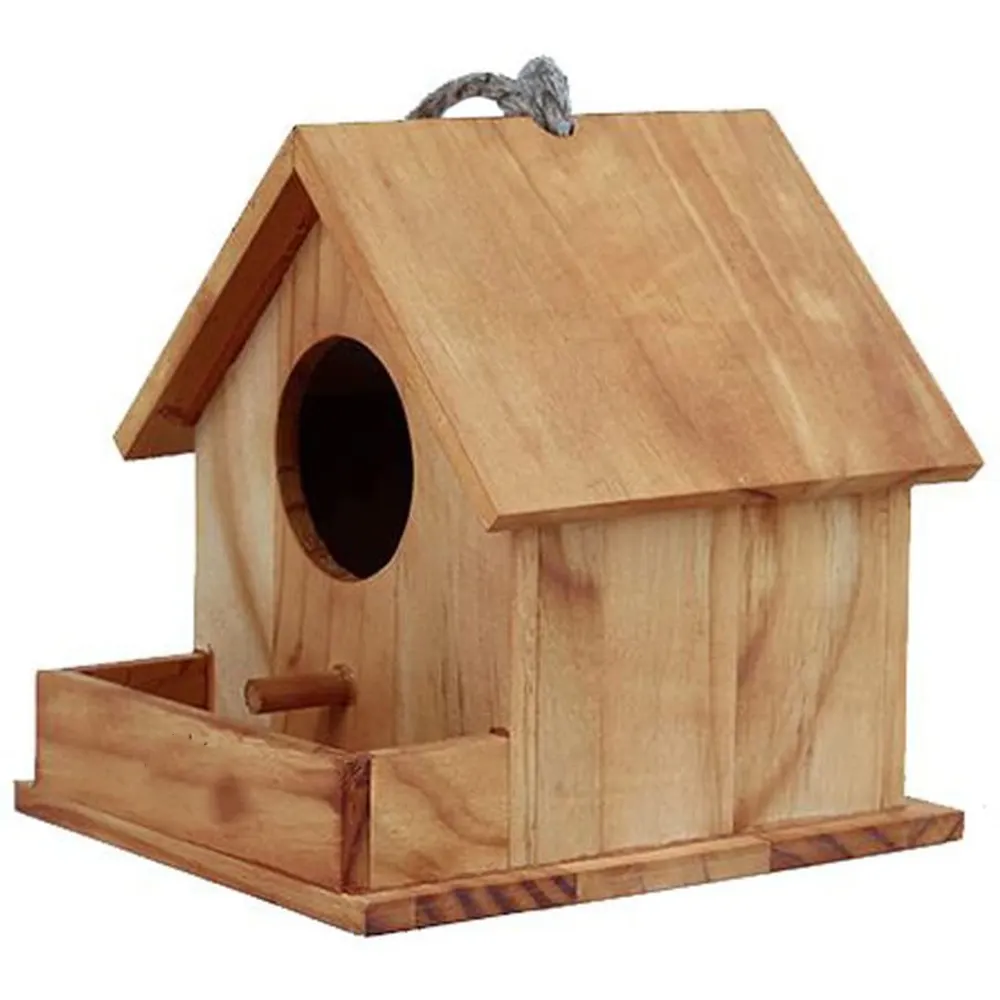Modern Design DIY Nature Color Plywood Bird houses Wooden Bird Nest
