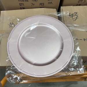 Vente en gros d'assiettes en plastique dorées pour le repas de mariage assiettes décoratives pour les mariages - Product Image 2