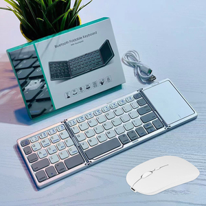 Set <span class=keywords><strong>Tastiera</strong></span> Pieghevole Tri-Modalità, Mini <span class=keywords><strong>Tastiera</strong></span> Portatile con Mouse per Tablet e Telefono, Ricaricabile - Product Image 6