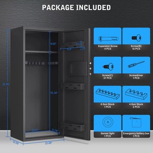 Armoire de stockage intégrée avec serrure électronique numérique ignifugée, antivol, pour pistolet à mot de passe, entrepôt américain - Product Image 2