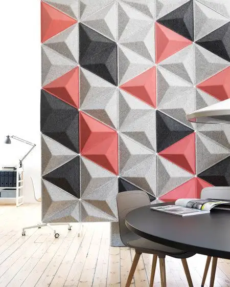 Yeni 3d akustik difüzör duvar paneli geliyor yangın geciktirici sıcak popüler 3D duvar paneli iç dekorasyon için