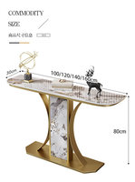 Console d'entrée artistique de style italien et chinois, luxe léger, avec piétement en pierre et plateau en dalle de pierre, démontable, design simple