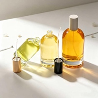 Flacons de parfum ronds en verre de 30 ml/50 ml/100 ml, contenants classiques rechargeables avec bouchon à vis pour cosmétiques/flacon de parfum en verre