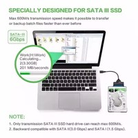 Câble Adaptateur ZHENDA 20cm USB 2.0/3.0 SATA 22 Broches pour SSD/HDD 2.5" – Boîtier Externe pour Disque Dur 2.5 Pouces avec Cœur en Cuivre et Interface USB SATA
