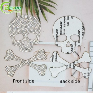 Parches Bordados de Calavera de Alta Densidad con Pedrería Termoadhesiva para Ropa, ¡Gran Venta! - Product Image 2