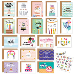 ZS-P2159 Handmade Art Greeting <b>Cards</b> Birthday Set 30pcs Colorful Designs Party Celebration Paper Digital Printing - Product Image 2