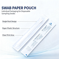 Pochette stérile en papier et plastique de qualité médicale, emballage à usage unique pour écouvillon de prélèvement pour test de virus