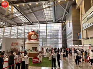 Inflatables gonfiabili pubblicitari su misura di 360 gradi 20ft grande giallo caffè-orso mascotte animale cartone animato per esposizione di auto in bottiglia - Product Image 6