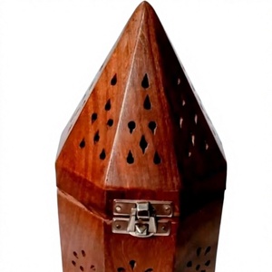 Majestic Crescent Handmade natural Wood <b>Incense</b> Burner with Stand for Arabic Gifts PersonalizedHome & Mosque Decor - Product Image 1