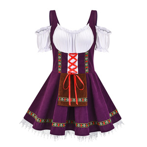 Costume Tradizionale Tedesco di Alta Qualità per Ragazza della Birra, Abito Dirndl Bavarese per Oktoberfest, Vestito per Cosplay e Feste di Halloween - Product Image 4