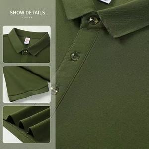 Summer Men's 100% Cotton Knitted Short Sleeved for Shirts Loose Fit Quick Dry Custom LOGO Sport Casual - Product Image 2