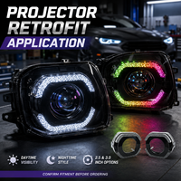 Feux de jour LED 5D RGB Angel Eyes 2,5 et 3 pouces avec contrôle par application, lentille de projecteur et cache, accessoires d'éclairage automobile