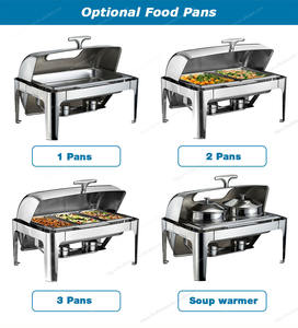 Recipiente Redondo de Acero Inoxidable con Tapa Enrollable para Buffet, Calentador de Alimentos Eléctrico de 6L de Capacidad para Hoteles y Restaurantes de Lujo - Product Image 3