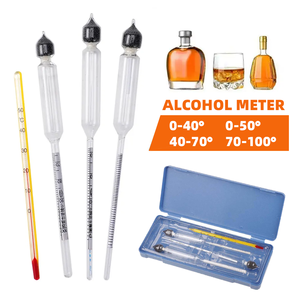 YouQi hydromètre alcoomètre ensemble 0 à 100 ° testeur de compteur d'alcool + thermomètre compteur de vin outil de compteur de Concentration d'alcool Vintage - Product Image 5