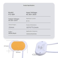 Interrupteur tactile sans contact haute tension 220V pour panneau en bois, dissimulé, longue portée, 110V, blanc, pour armoire, placard, bureau