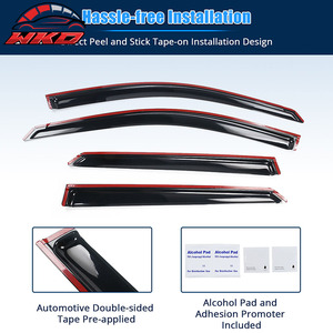 Pour Hyundai Ioniq 5 N 22-25, visières de fenêtre fines en acrylique, pare-soleil et pare-pluie, protection des fenêtres latérales des portes de voiture, lot de 4 pièces - Product Image 5