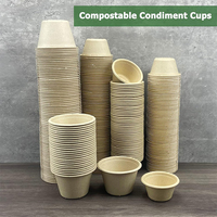 Gobelets d'échantillons de condiments biodégradables et compostables 100 % naturels avec logo personnalisé, gobelets de dégustation 1oz 2oz 4oz, gobelets jetables en bagasse