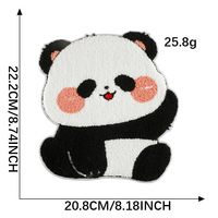 Grand patch brodé fait main en feutre chenille, à coudre, motif animaux mignons (chien, lapin)