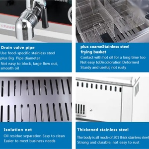 Friteuse à gaz à double cylindre électrique pour restaurants, état neuf, acier inoxydable avec thermostat de température, dispositif de sécurité au gaz - Product Image 6