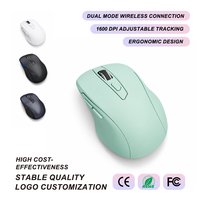 Souris sans fil ergonomique double mode 2,4G BT, 1600 DPI réglables, 6 boutons, rechargeable pour ordinateur portable et de bureau, vente en gros OEM