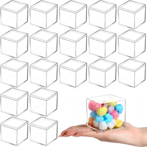 Cajas cuadradas de plástico transparente de 5x5x5cm y 6x6x6cm para dulces, repostería, recuerdos de boda, almacenamiento y embalaje al por mayor - Product Image 5