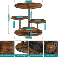 Support à gâteau en bois à 3 niveaux, ensemble vintage de luxe en bois pour événements, supports à gâteau en bois blanc