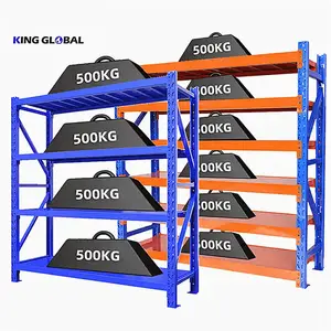 Estantes de metal 5 Layer Medium Duty Galvanized Steel/Metal Storage Rack Shelves Industrial Shelving Boltless Rivet Shelf