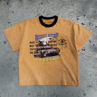 T-shirts en coton vintage délavé personnalisés OEM Huili pour hommes, coupe oversize, imprimés avec des motifs de graffitis, fabricant