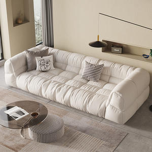 Ensemble de canapés Cloud Bubble tendance sur Instagram, rembourrage <span class=keywords><strong>en</strong></span> <span class=keywords><strong>cuir</strong></span> véritable capitonné, éponge confortable, canapé moderne pour maisons et boutiques - Product Image 1