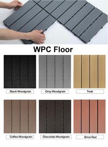 Pavimentazione WPC con Texture Legno <span class=keywords><strong>per</strong></span> Esterni, Piastrelle Quadrate 30cm, <span class=keywords><strong>Pavimento</strong></span> Composito <span class=keywords><strong>per</strong></span> Giardino e Decorazione Esterna - Product Image 4