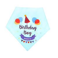 Vente en Gros de Triangle Mignon Accessoires pour Animaux de Compagnie Écharpe de Cou d'Anniversaire en Coton Bavoir pour Chiens et Chats Halloween Bijoux Imprimés pour Animaux de Compagnie