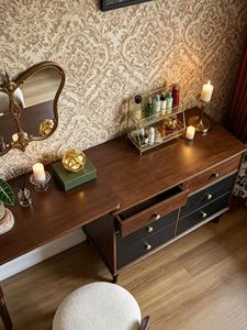 Premium 6-Drawer Two-Tone Dresser <b>Desk</b> Combo <b>Extendable</b> Vanity Set For Bedroom - Product Image 5