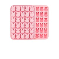 HY Tier-Gummibärchen-Form: Kaninchen, Pinguin, Krabbe – Silikonform für Süßigkeiten, Schokolade, Wachs, Seife, Kerzen, Ton, Kuchen-Dekorationstools