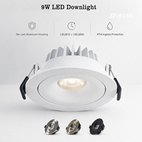 Luminaire LED 2700k-4000k, Downlight LED 9W CCT, éclairage encastré au plafond COB pour intérieur