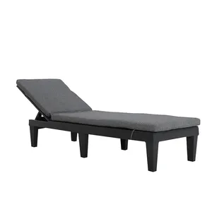 Tuinmeubilair Zwembad Ligstoel Plastic Daybed Strand Sunlounger Met Kussen