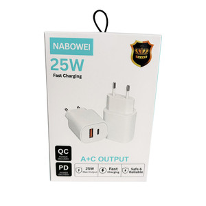 Chargeur mural <span class=keywords><strong>USB</strong></span>-<span class=keywords><strong>C</strong></span> à double port A+<span class=keywords><strong>C</strong></span> avec logo OEM, charge rapide PD 25W, chargeur de téléphone portable pour iPhone Samsung - Product Image 4