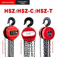 Palans à chaîne manuels HSZ 1 tonne 2 tonnes, rouge/bleu, à chaîne ronde, avec fonction inversée, bloc de levage à chaîne, triangle