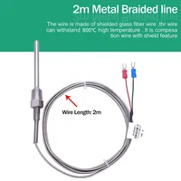 Sonde de température haute performance 800°C, filetage NPT 1/4, en acier inoxydable 304, type KK, thermocouple PT100