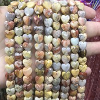 Perles en pierre facettées en forme de cœur de 8 mm en gros, pierres précieuses naturelles Amazonite et Agate indienne pour la fabrication de bijoux DIY