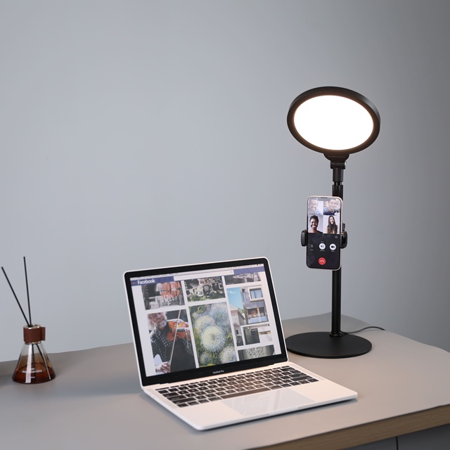 7" Desk Ring Light 10W Dimmable Full Screen Key Lighting Stand for Phone Live Streaming Video Zoom Meeting