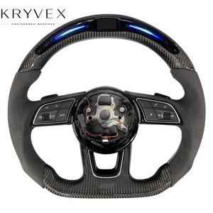 พวงมาลัยหุ้มพวงมาลัยแบบเย็บด้วยมือทำจากหนังและคาร์บอนไฟเบอร์หุ้ม RS3 RS4 S4 <span class=keywords><strong>B9</strong></span> RS3รถ Audi - Product Image 1