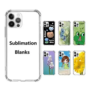Transparent TPU PC 2D Sublimation Blanks Phone Cases Blank Aluminum Sheet Cover For iphone 14 pro max