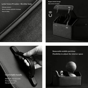 Customizable Leather Car Trunk Organizer Bag Classic Design Foldable <b>Folding</b> Rectangle Size <b>Storage</b> <b>Box</b> Custom Logo - Product Image 4