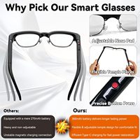 Las Mejores Gafas Inteligentes T200B, Llamadas BT, Asistente de Voz con IA, Traducción en Tiempo Real, Compatibles con Sistemas IOS y Android, Gafas con IA