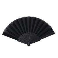 Éventail pliant en plastique écologique personnalisé de 23 cm pour femme, couleur unie – Cadeau de mariage, accessoire de festival, décoration de sac/carte