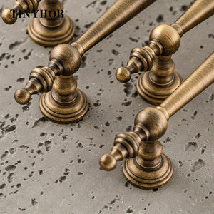 ヨーロピアンヴィンテージブロンズ/垂直ラインソリッドブラス引き出しノブTバーハンドルベッドルームプルキッチンキャビネットドアハンドルC-5685 - Product Image 3